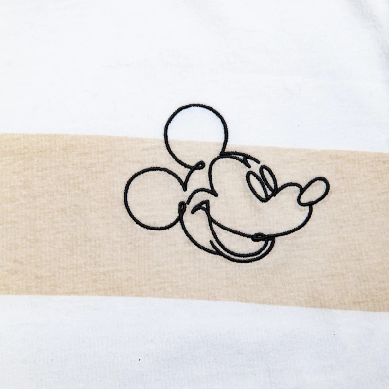 Mickey Mouse Striped Crop T-Shirt For Women 5 Mickey Mouse Striped Crop T-Shirt For Women - Image 3